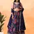 purple floral printed chinon lehenga set choli with dupatta