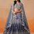 navy blue georgette lehenga set choli with dupatta with dupatta