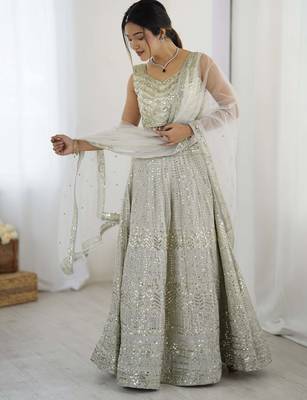 Silver Sequinned Lehenga Choli 2