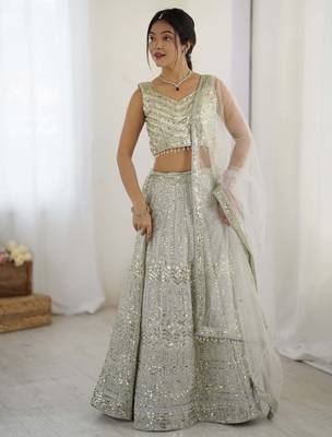Silver Sequinned Lehenga Choli 3