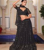black georgette lehenga set choli with dupatta with dupatta