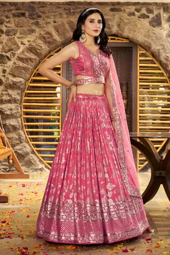 peach zari silk ceremonial lehenga set choli with dupatta with dupatta
