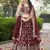 maroon zari work silk bridesmaids lehenga set choli with dupatta with dupatta