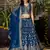 dove blue silk embroidery zari party lehenga set choli with dupatta