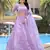 lavender thread work organza lehenga set choli with dupatta