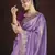 Lavender Color Silk Blend Floral Embroidered Work Saree
