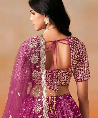 pink zari embroidered lehenga set choli with dupatta with dupatta 6