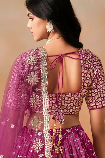 pink zari embroidered lehenga set choli with dupatta with dupatta