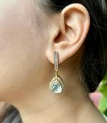 Gold plated studded polki earrings