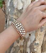 Gold plated pink polki bangle