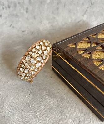 Gold plated pink polki bangle 3