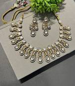 Gold plated studded choker necklace set