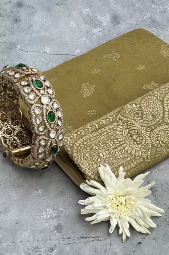 Gold plated green studded bangle