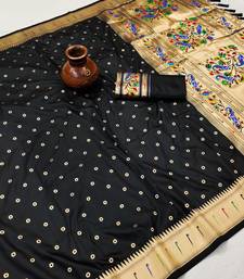 Black Color Soft Paithani Silk Saree