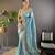 Blue Color Silk Blend Sequence & Malti Thread Embroidery Work  Saree