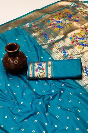 Blue Color Soft Paithani Silk Saree