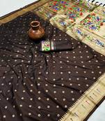 Brown Color Soft Paithani Silk Saree