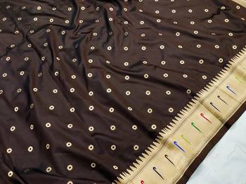 Brown Color Soft Paithani Silk Saree 3