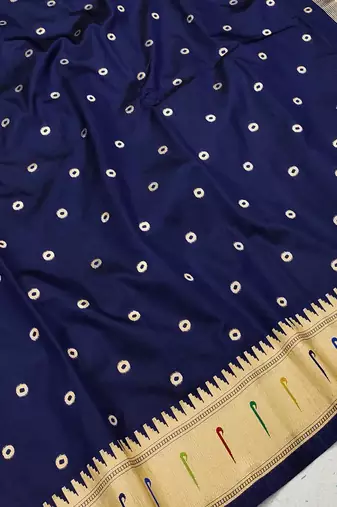 Nevy Blue Color Soft Paithani Silk Saree