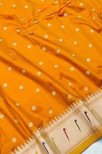 Orange Color Soft Paithani Silk Saree