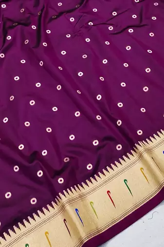 Plum Color Soft Paithani Silk Saree