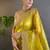 Yellow Color Silk Blend Sequence & Malti Thread Embroidery Work  Saree