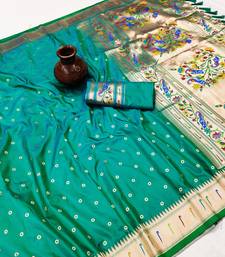 Green Color Soft Paithani Silk Saree