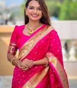Rani Pink Color Soft Paithani Silk Saree
