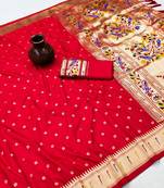 Red Color Soft Paithani Silk Saree