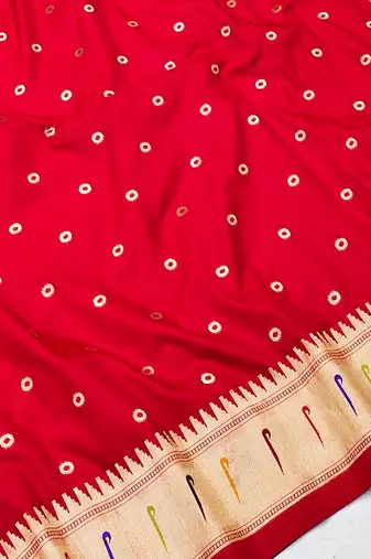 Red Color Soft Paithani Silk Saree