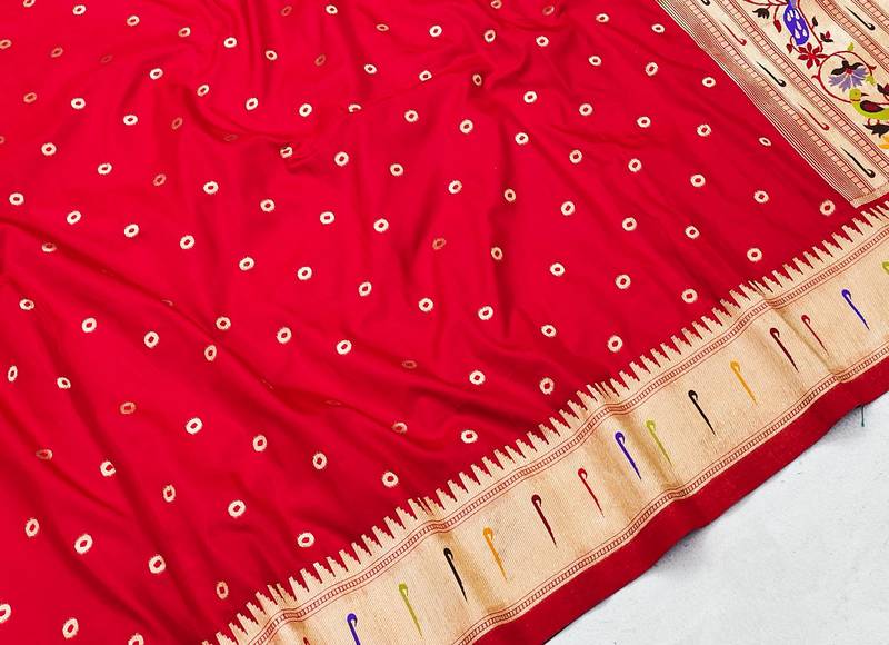 Red Color Soft Paithani Silk Saree