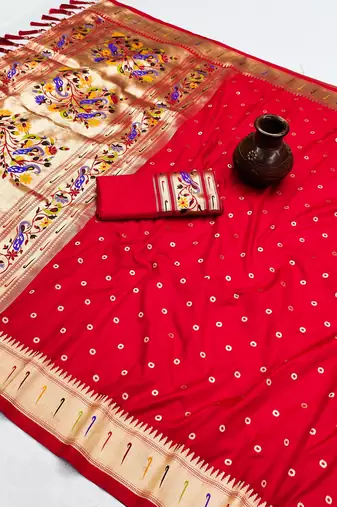 Red Color Soft Paithani Silk Saree
