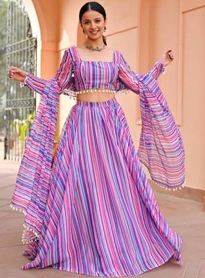 Digital Print Georgette Lehenga Choli With Dupatta 2