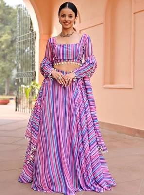 Digital Print Georgette Lehenga Choli With Dupatta 3