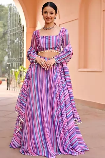 Digital Print Georgette Lehenga Choli With Dupatta