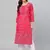 Hand embroidered red cotton lucknowi chikankari straight kurta