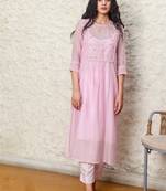 Pink marine life kurta set
