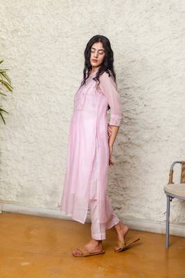 Pink marine life kurta set 2
