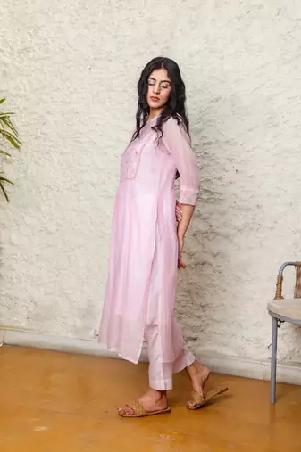Pink marine life kurta set