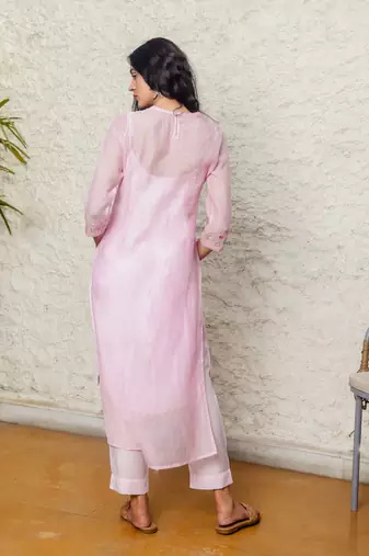 Pink marine life kurta set
