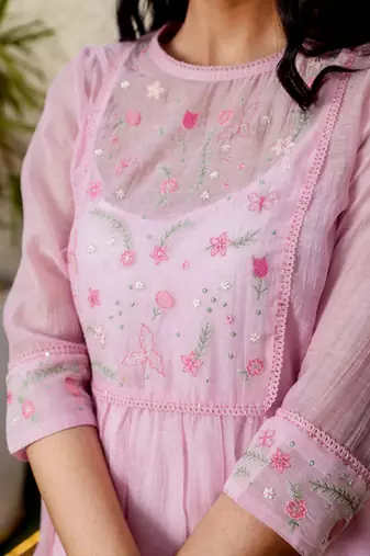 Pink marine life kurta set