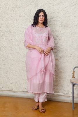 Pink marine life kurta set 5