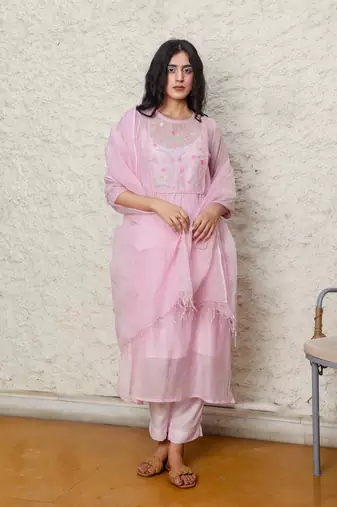 Pink marine life kurta set
