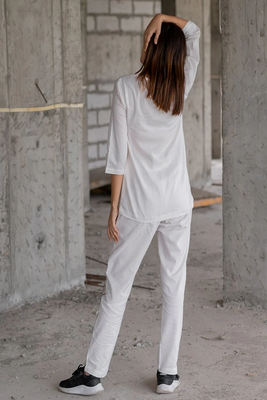 White colour with emboidery with khadi cotton stitch for women 3