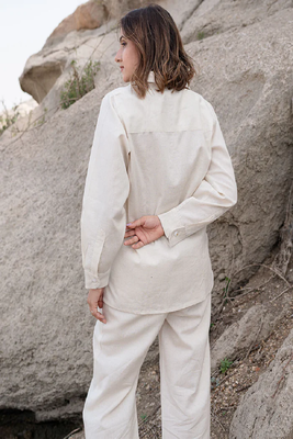 White colour with emboidery with khadi cotton stitch for women 5