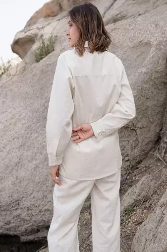 White colour with emboidery with khadi cotton stitch for women