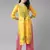 Hand embroidered yellow cotton lucknowi chikankari straight kurta