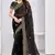 Black Two Tone Silk Zari embroidered Saree With Blouse