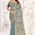 Grey Sequin Resham Stone Embroidered Two Tone Silk Saree With Blouse