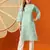 Hand embroidered sea green cotton lucknowi chikankari straight kurta